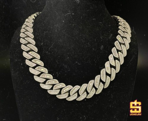 Dây chuyền Cuban Baguette 18mm 