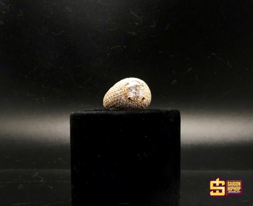 Nhẫn đính đá Moissanite 9mm 